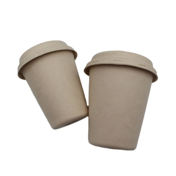 Eco-friendly biodegradable cups sugarcane bagasse coffee cup with lid 8oz 12oz 16oz